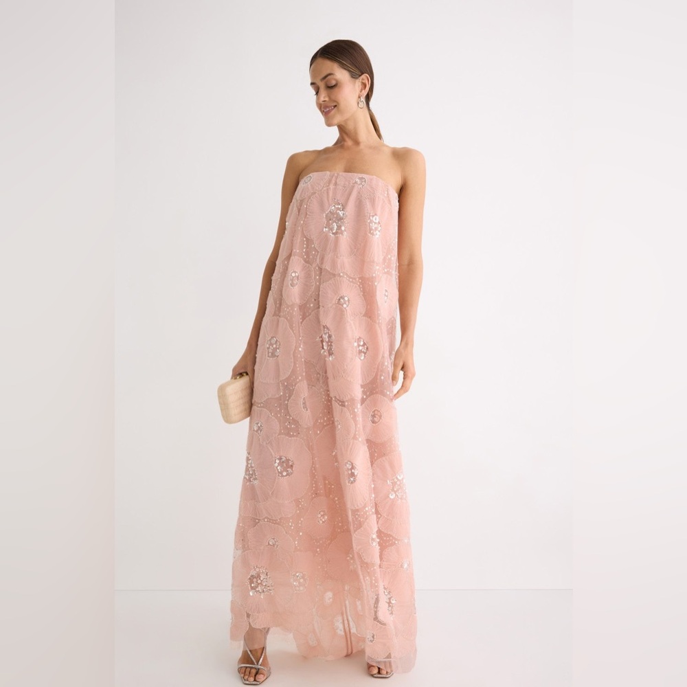 HELSI MARGOT Elegant Strapless Beaded Gown NWT SZ XL light pink READY TO SHIP